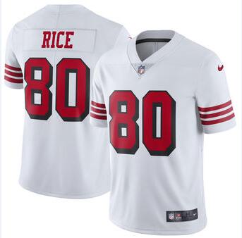 Men's San Francisco 49ers #80 Jerry Rice Nike White Color Rush Vapor Untouchable Limited Stitched NFL Jersey